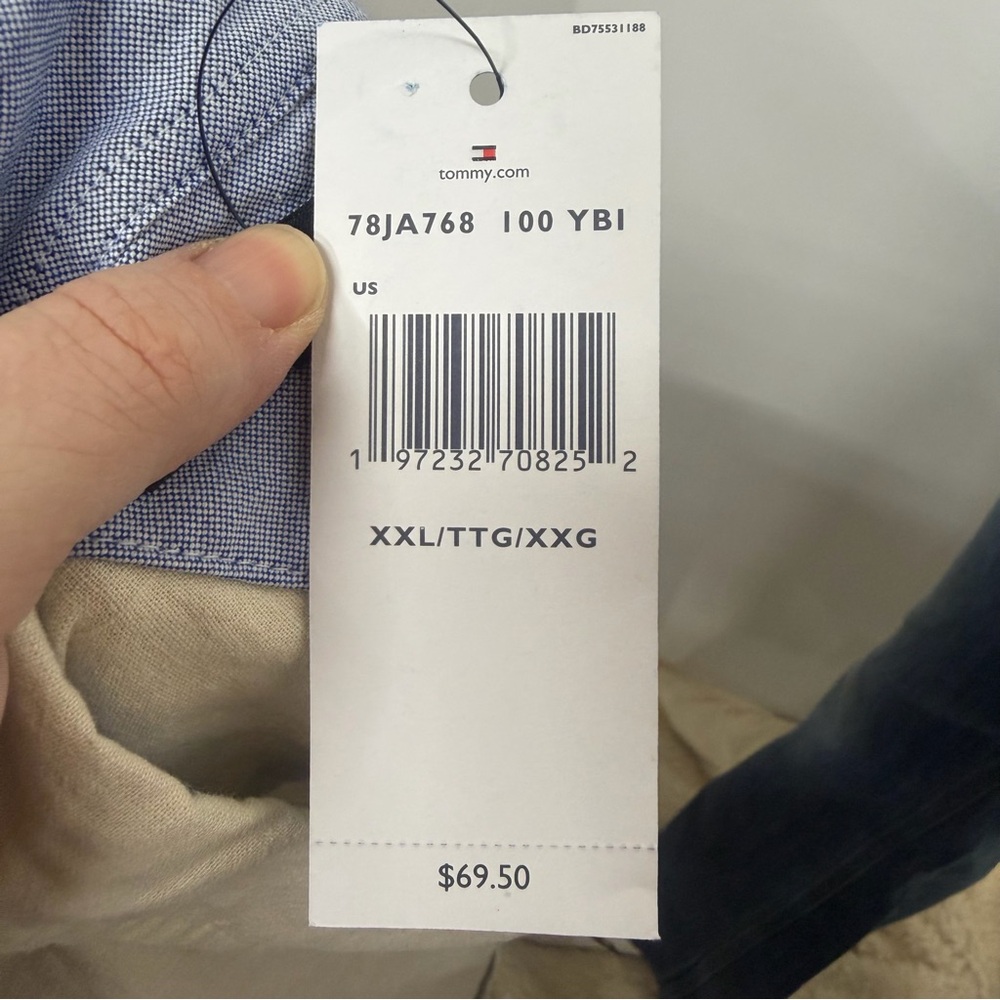 Tommy Hilfiger Cotton Linen Button Down Short Sleeve Shirt NWTags Size XXL - Picture 10 of 13